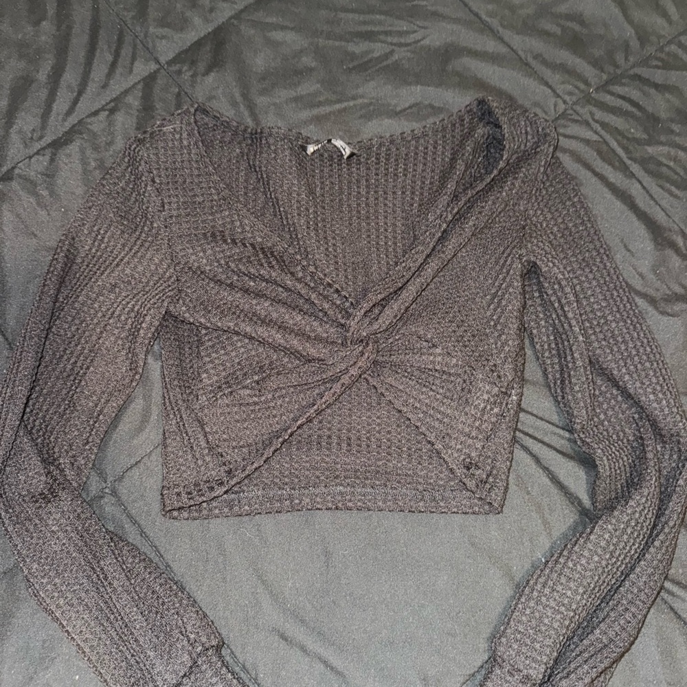 SHEIN Charcoal Textured Knit Top